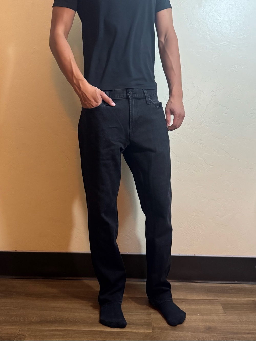 Straight Fit Black Jeans